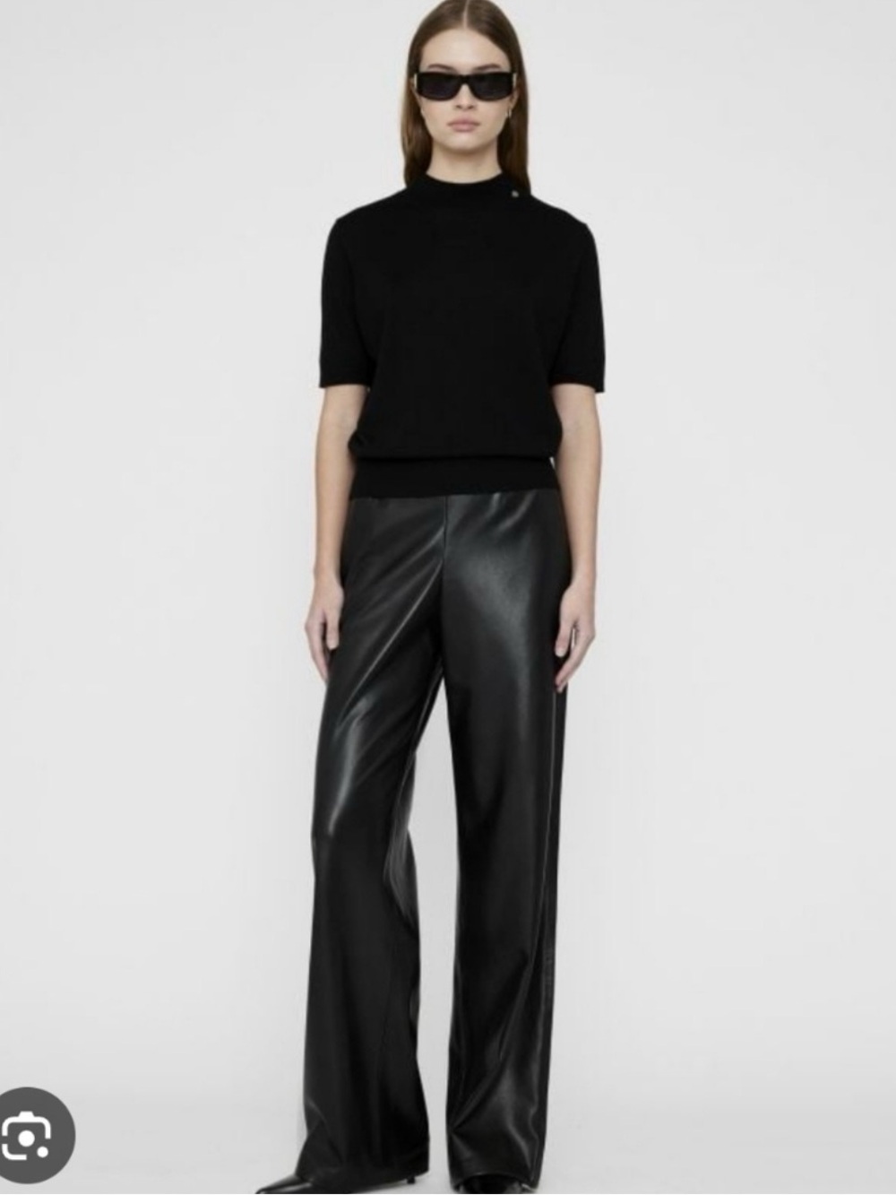 Anine Bing Wide-Leg Vegan Leather Pants